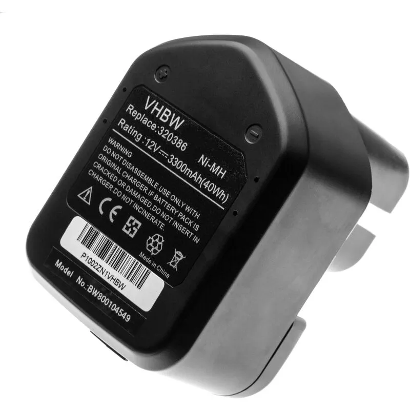 Vhbw - 1x batteria compatibile con Hitachi cd 4D, C5D, c 5D, cl 10D2, DH15D2, CL13D, cl 13D, CD4D, CL10D2 utensile elettrico (3300 mAh, NiMH, 12 v)