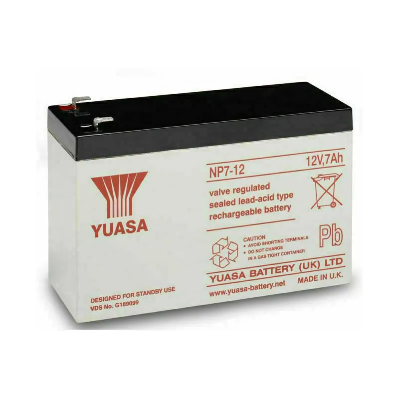 Dieffematic - Batteria Yuasa 12v 7ah Ermetica Ricaricabile Al Piombo 12v Allarme Antifurto