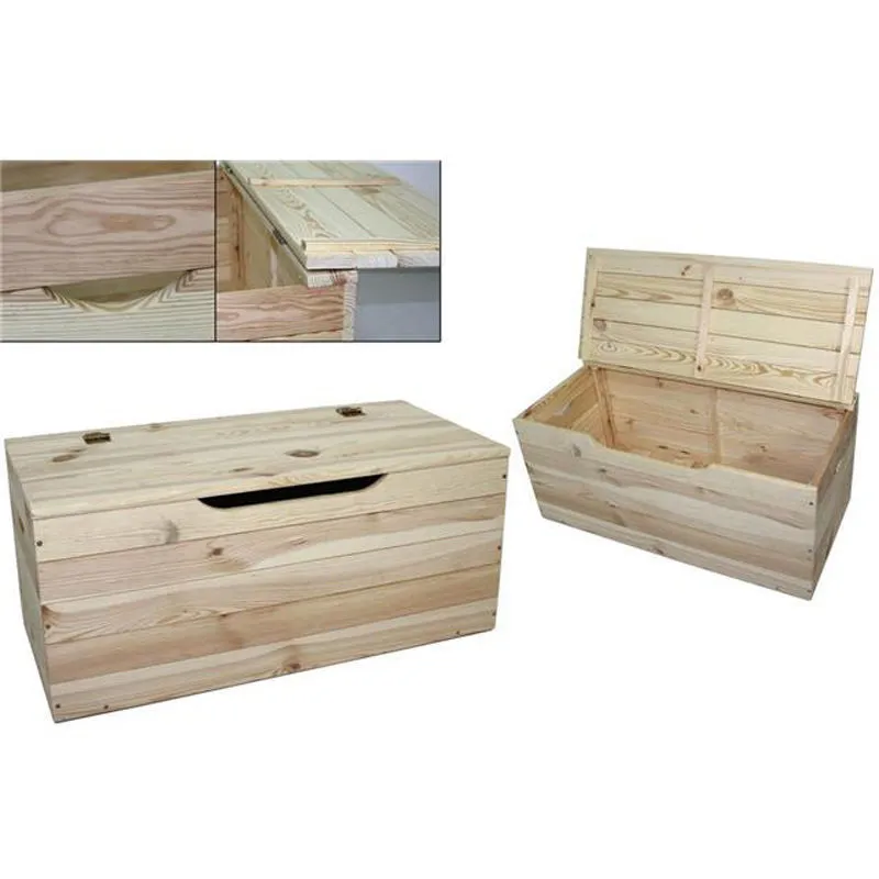 Baule in legno di pino naturale cm 73X35X33 cassapanca panca Tirolese