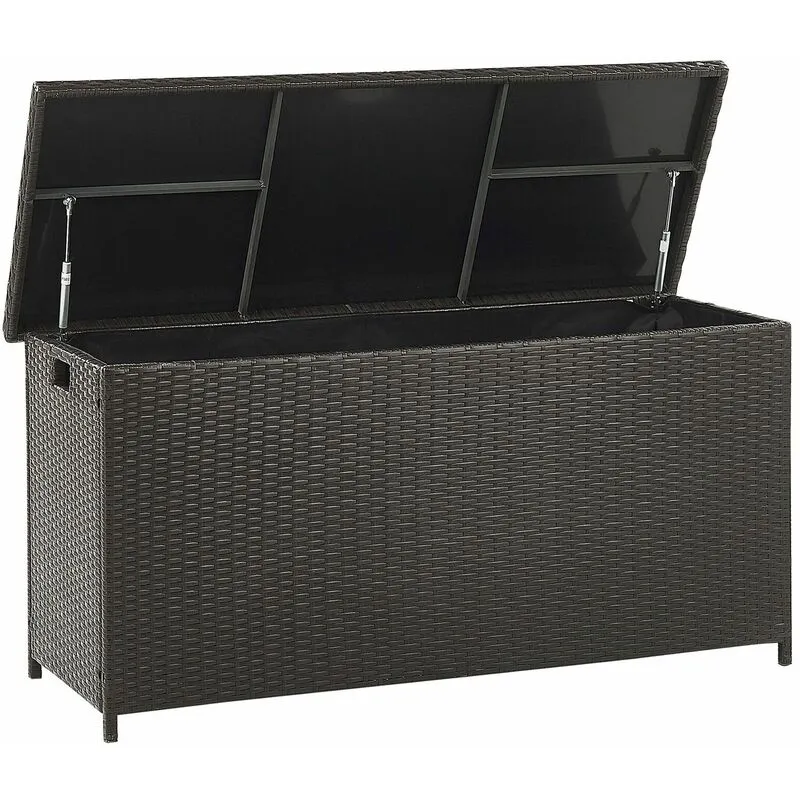 Scatola per Cuscini Marrone Rattan Sintetico Coperchio 126 x 46 cm 290 l Modena