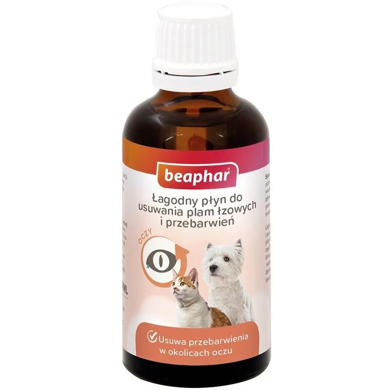 Beaphar - liquido delicato per rimuovere le macchie di lacrime per cani e gatti - 50 ml