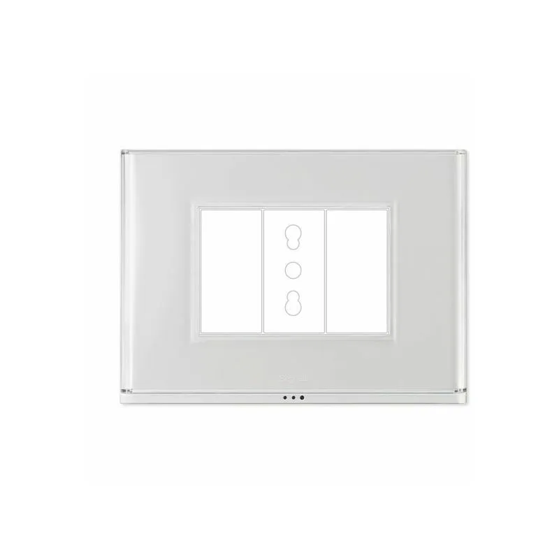  - Placca Luminosa 81231E per Interruttore 3 Moduli Brain Classic Touch Sensore Crepuscolare