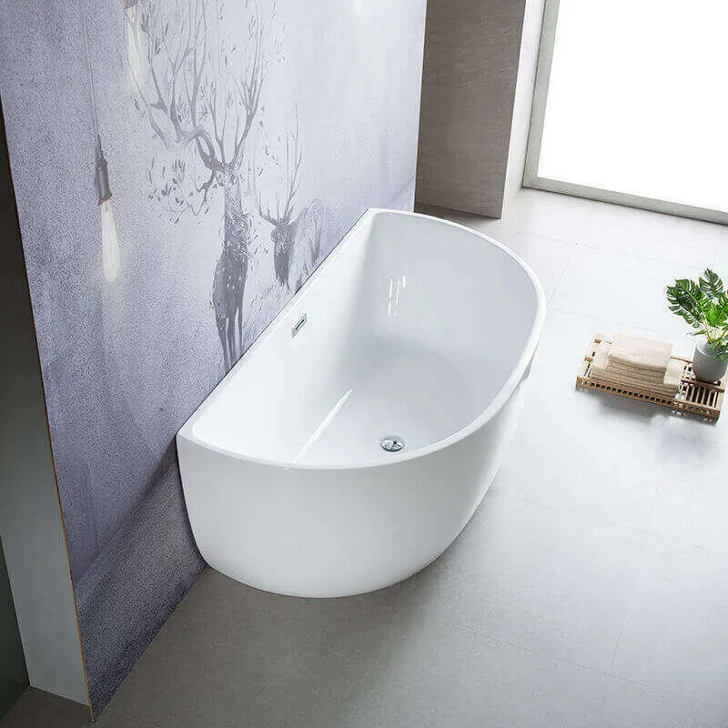 Bella - Vasca da bagno freestanding in acrilico a parete 170 cm - Design elegante per bagni moderni