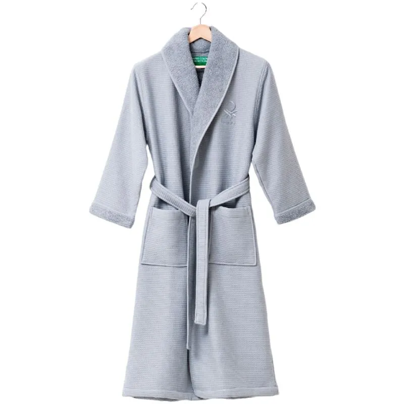 BENETTON Accappatoio M/L 400GSM - 100% Cotone waffle Grigio