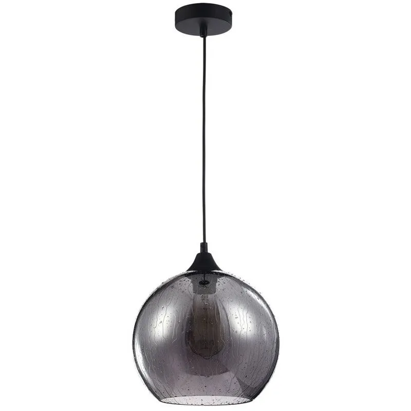 Maytoni - Sospensione Contemporanea Bergen Metallo Nero 1 Luce Diffusore Fumè