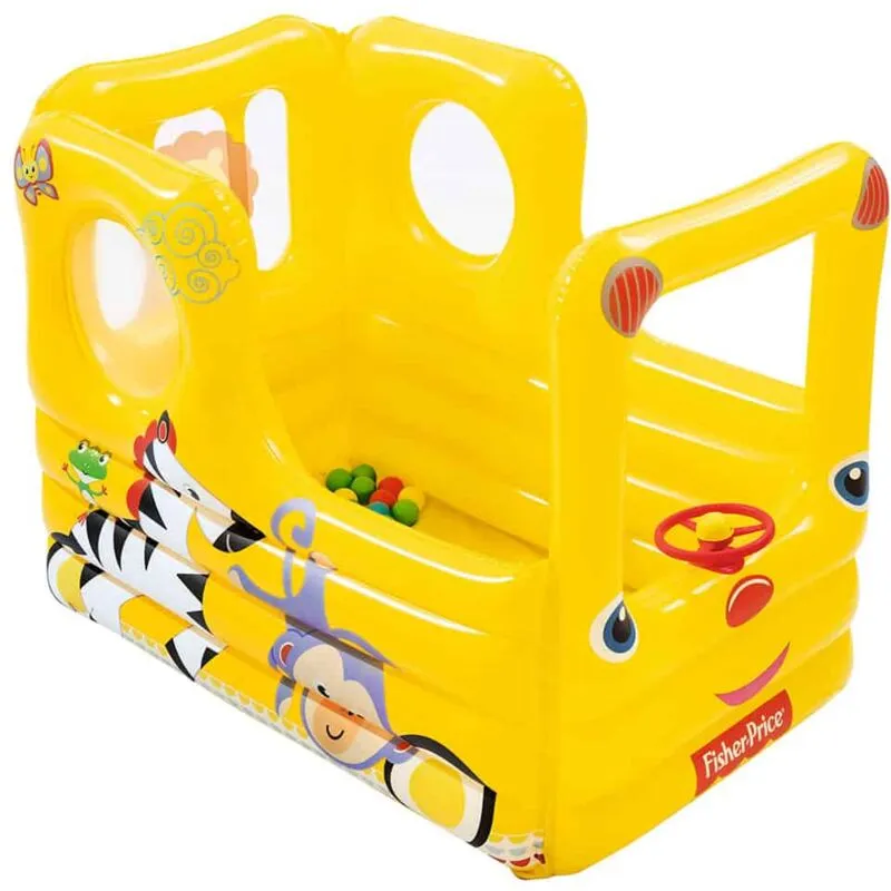 Piscina di Palline Gonfiabile  Fisher Price Scuolabus 137x96x96 cm Giallo