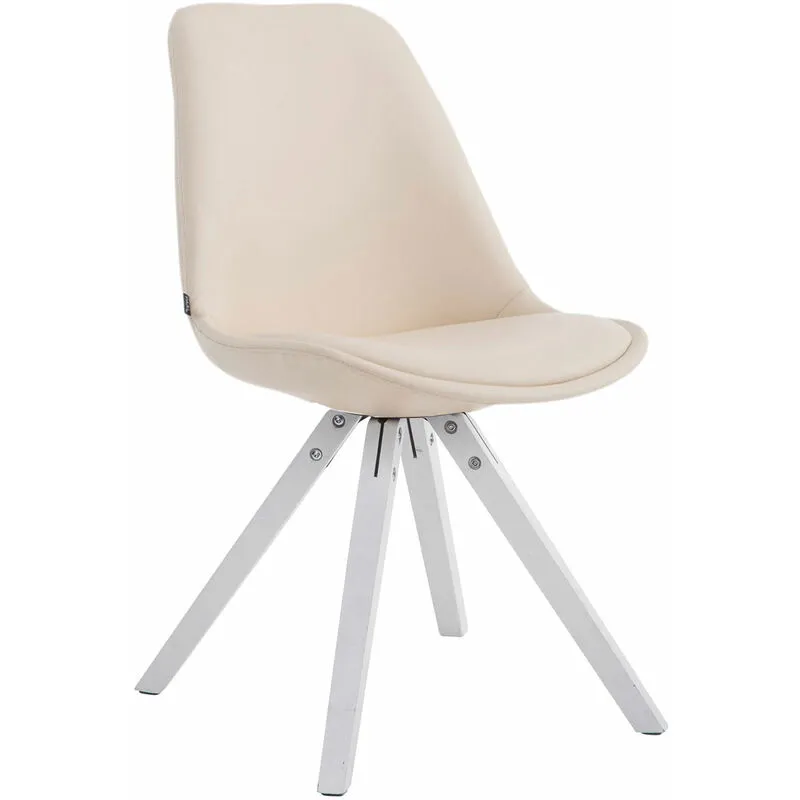 Sedia pranzo Laval in similpelle gambe quadrate bianco crema