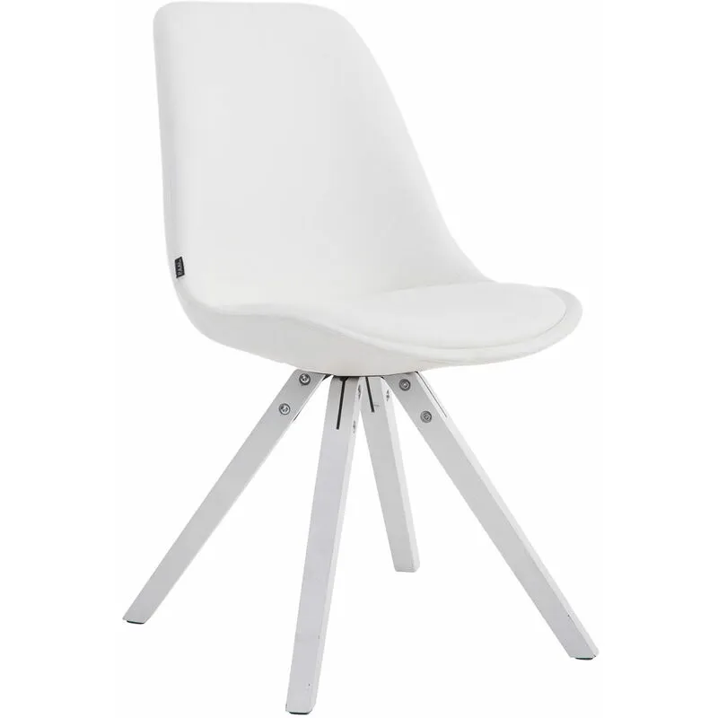 Sedia pranzo Laval in similpelle gambe quadrate bianco bianco