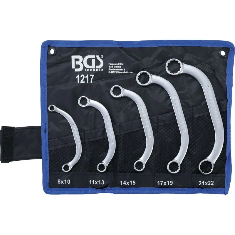 Bgs Technic - bgs 1217 assortimento serie 5 chiavi poligonali cromate per starter 8 a 22 mm