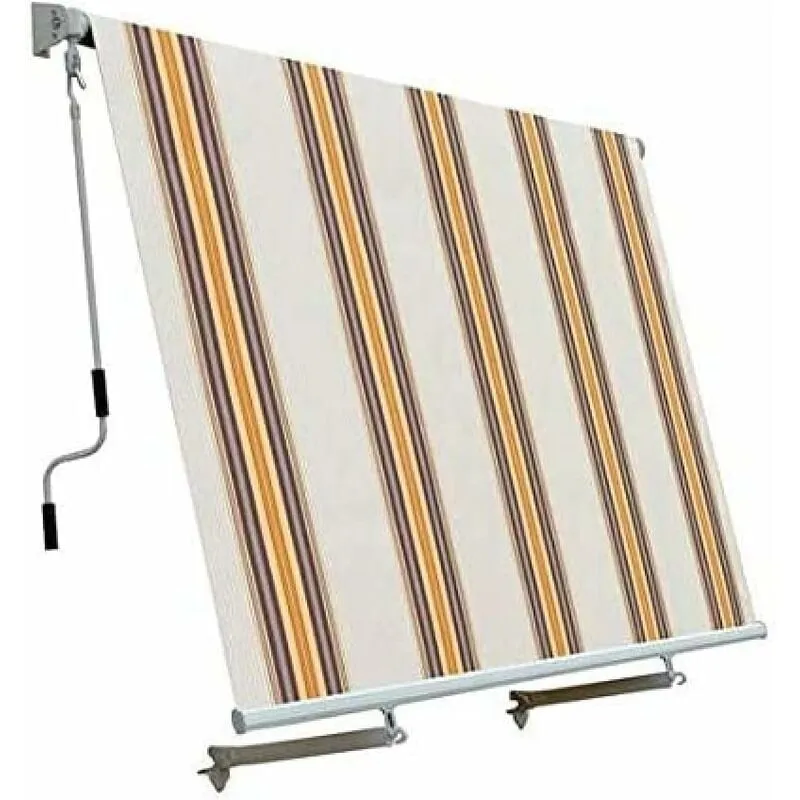 Tenda Da Sole a Caduta Con Bracci in alluminio e poliestere misura 245x300 cm colore riga beige - Garden Friend