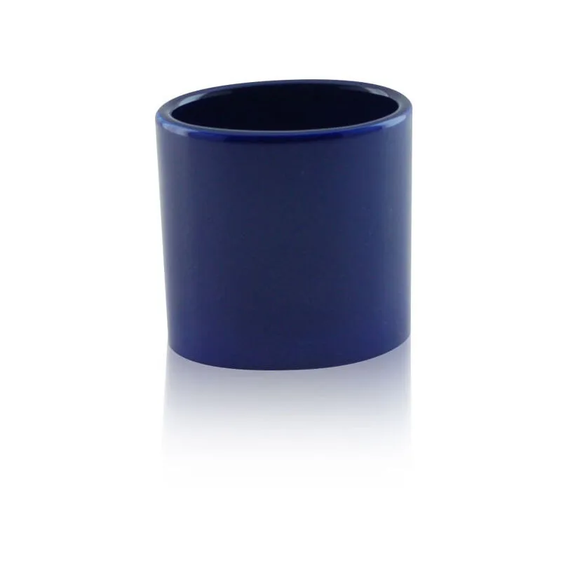Bicchiere da appoggio ovale in ceramica - accessori bagno, colore blu - Blu