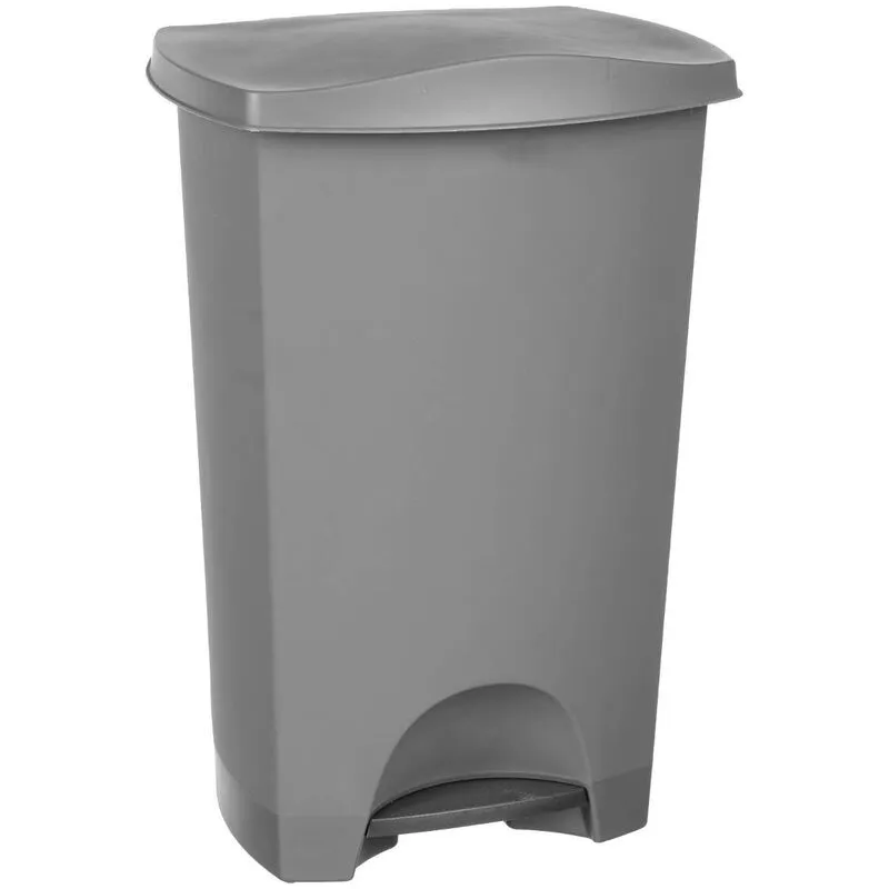 Bidone a pedale in plastica 42l grigio - 5 Five