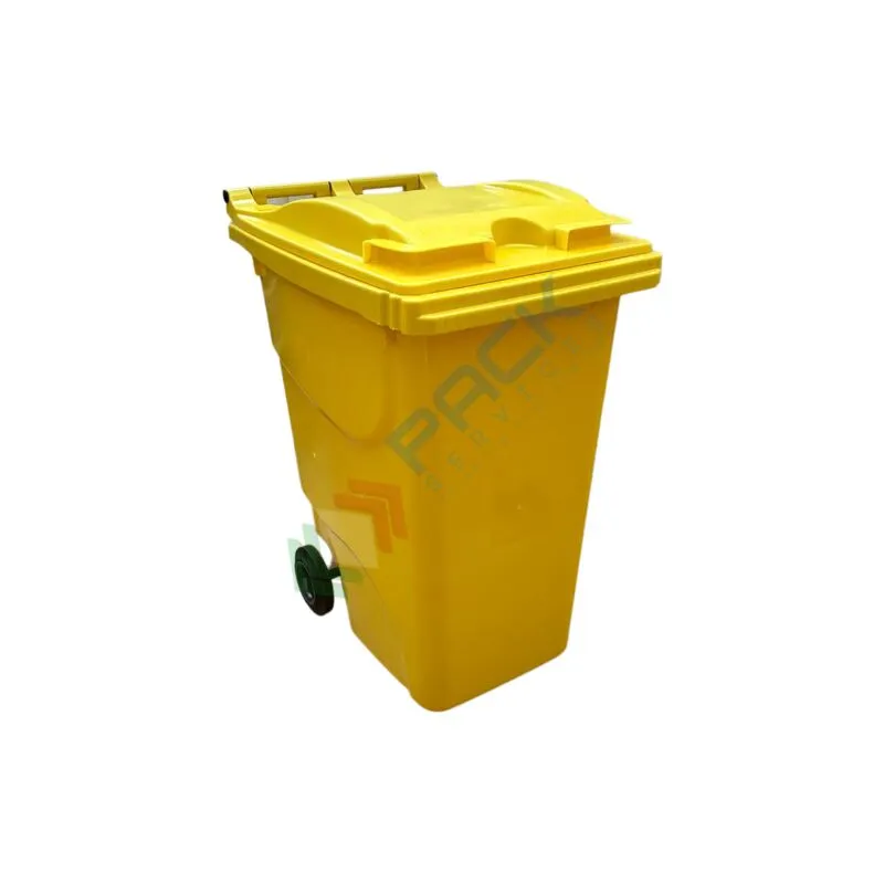 Pack Services - Bidone spazzatura 360 Lt, uni en 840, colore giallo - Giallo