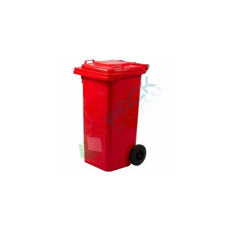 Pack Services - Bidone spazzatura 80 Lt, uni en 840, colore rosso - Rosso