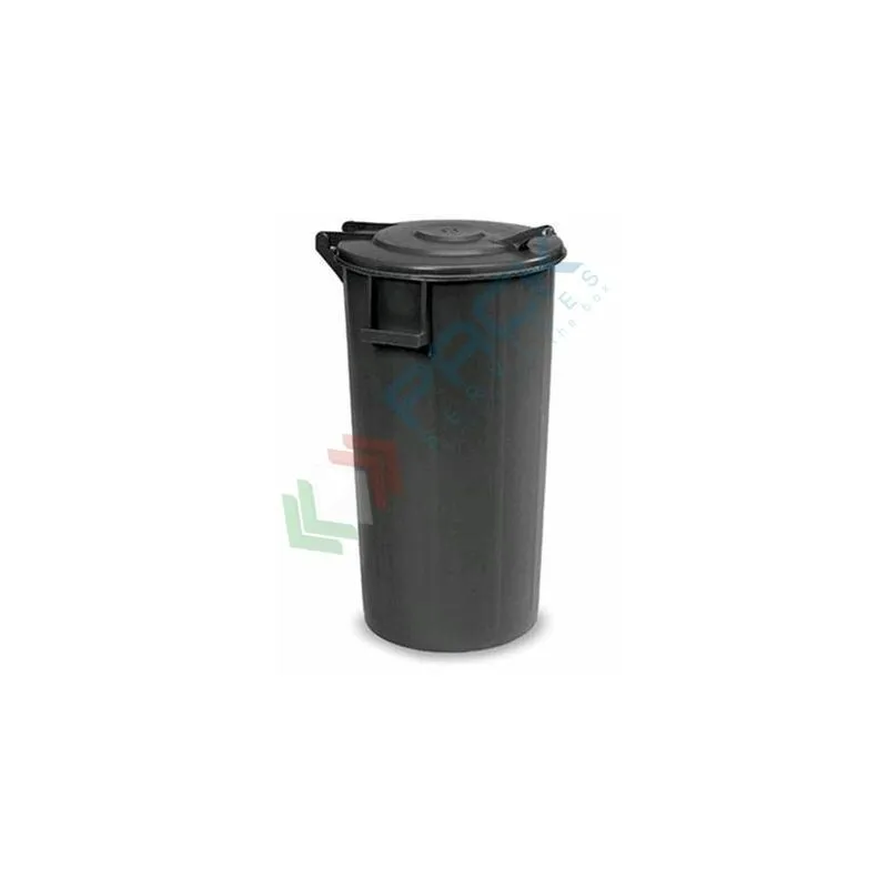 Mobil Plastic - Bidone spazzatura 80 Lt, coperchio a cerniera - Nero