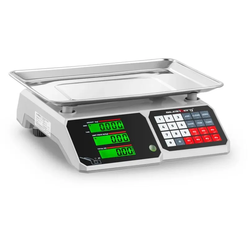 Steinberg Systems - Bilancia Da Banco Controllo Professionale Digitale Lcd 30 Kg/1 g 34,1 x 24,1 Cm