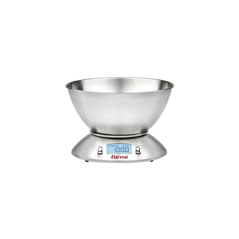 Bilancia digitale cucina PS85 inox Girmi kg 5/GR 1 + ciotola 2XAAA non incluse