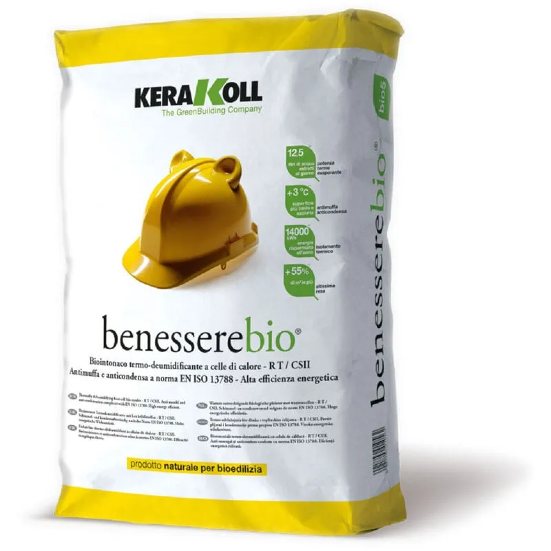 Benesserebio intonaco termo-deumidificante antimuffa 18 kg - Kerakoll