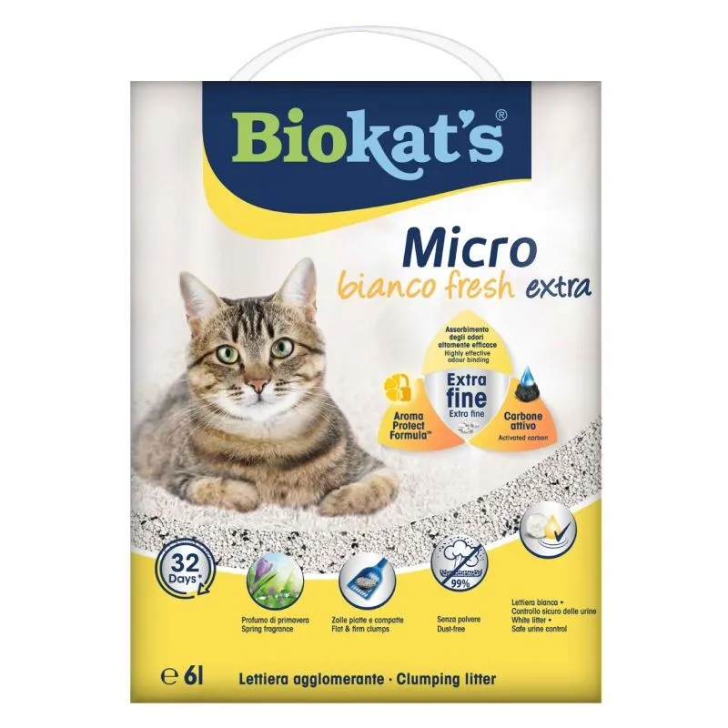 Biokat's Lettiera Micro Bianco Fresh Extra 6 Lt