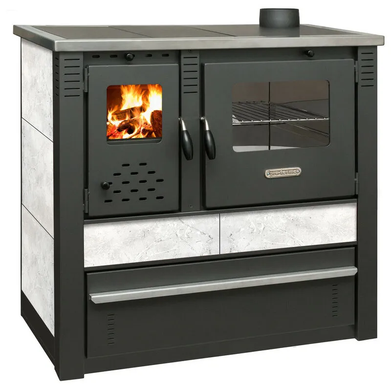 Biotermika - Cucina a legna vulcano 10.0 kw white