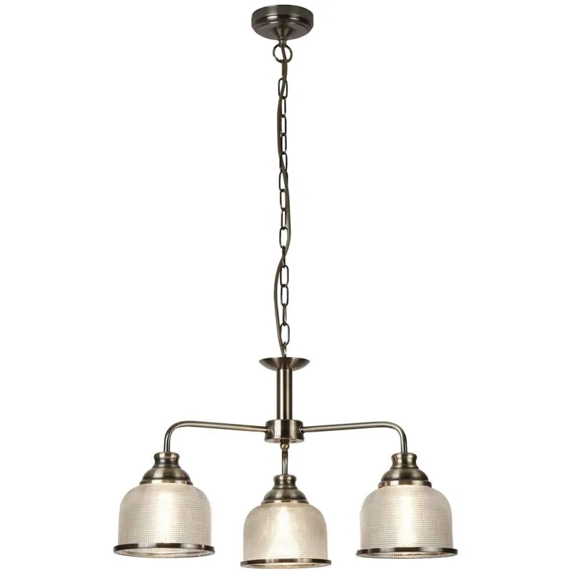 Lampadario Contemporaneo Bistrot Ii Acciaio Ottone Vetro Trasparente 3 Luci E27