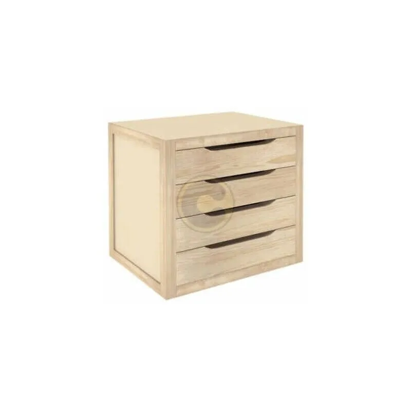 Cassettiera 4 cassetti in pino naturale cm39x30x37,5h