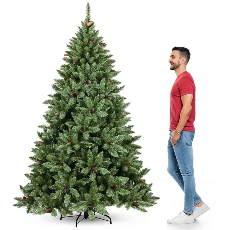 Boemia - Albero di Natale con pigne in pvc ø132x210H cm, 1156 rami