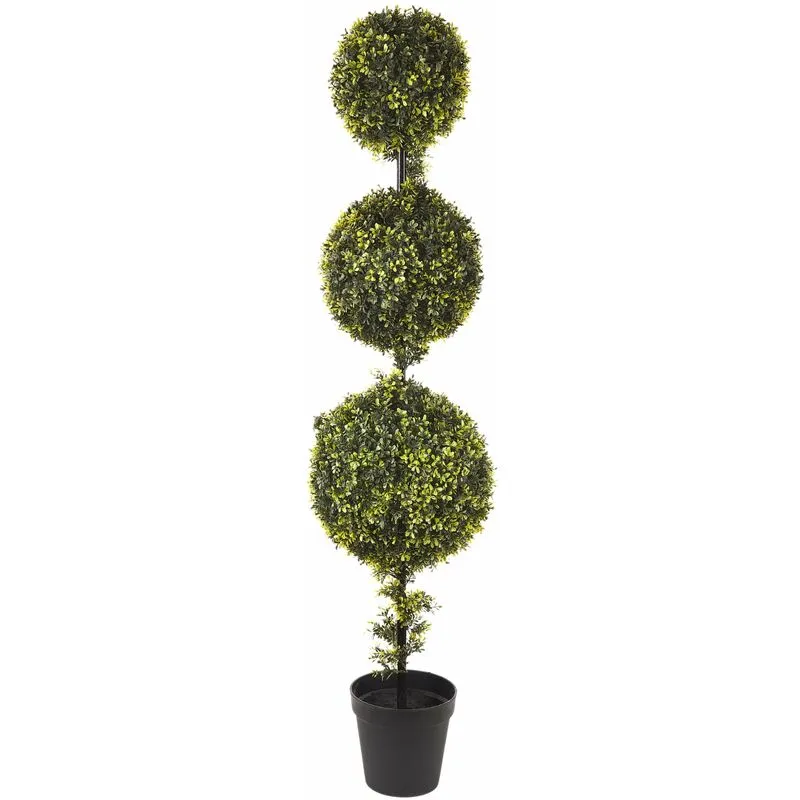 Bossolo Artificiale 3 Sfere con Vaso Altezza 150 cm Verde