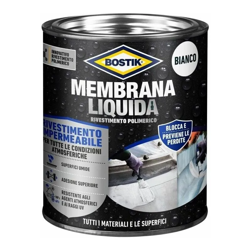 Impermeabilizzante Membrana Liquida  Barriera Protettiva contro l'acqua – 1 l – bianco