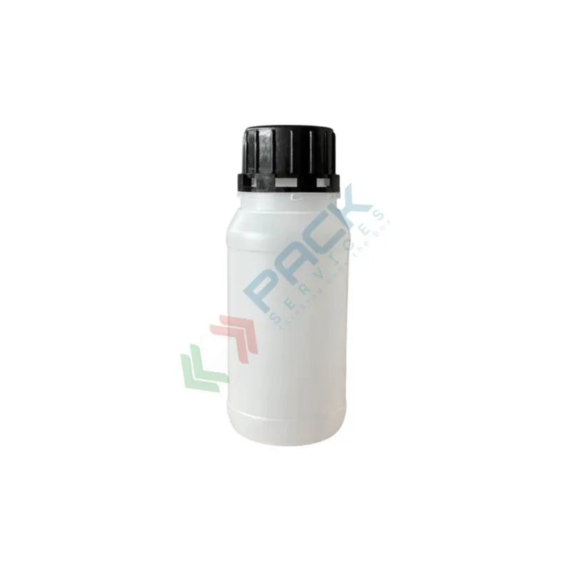 Pack Services - 50 Pz.) Bottiglia in hdpe cilindrica collo largo con sigillo, 250 ml - Neutro