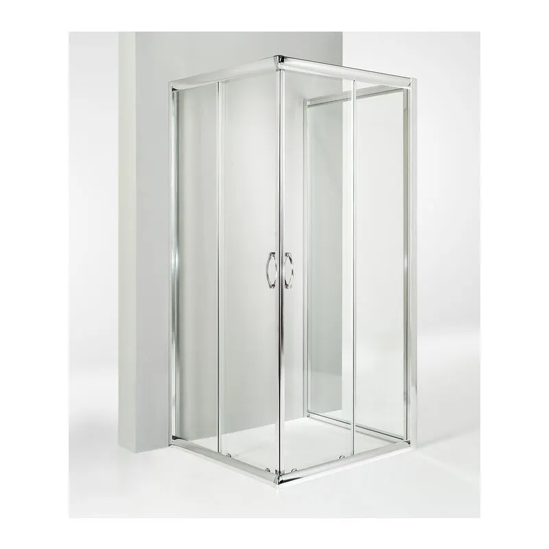 Box doccia 3 lati porta scorrevole 90x90x90 cm trasparente