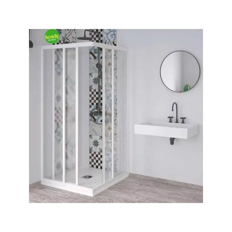 Box doccia angolare in acrilico effetto a bolle modello acril h.190 cm 70-65 x 90-85 - spazio ingresso max/min ±46/39 Forte