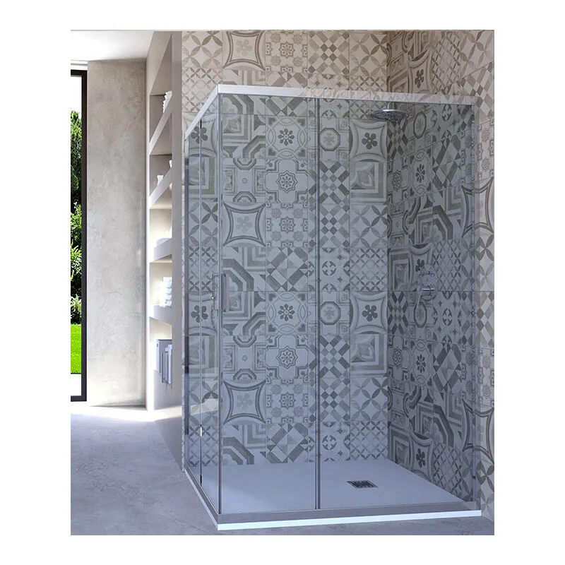 Box doccia angolare porta scorrevole 65x80 cm trasparente