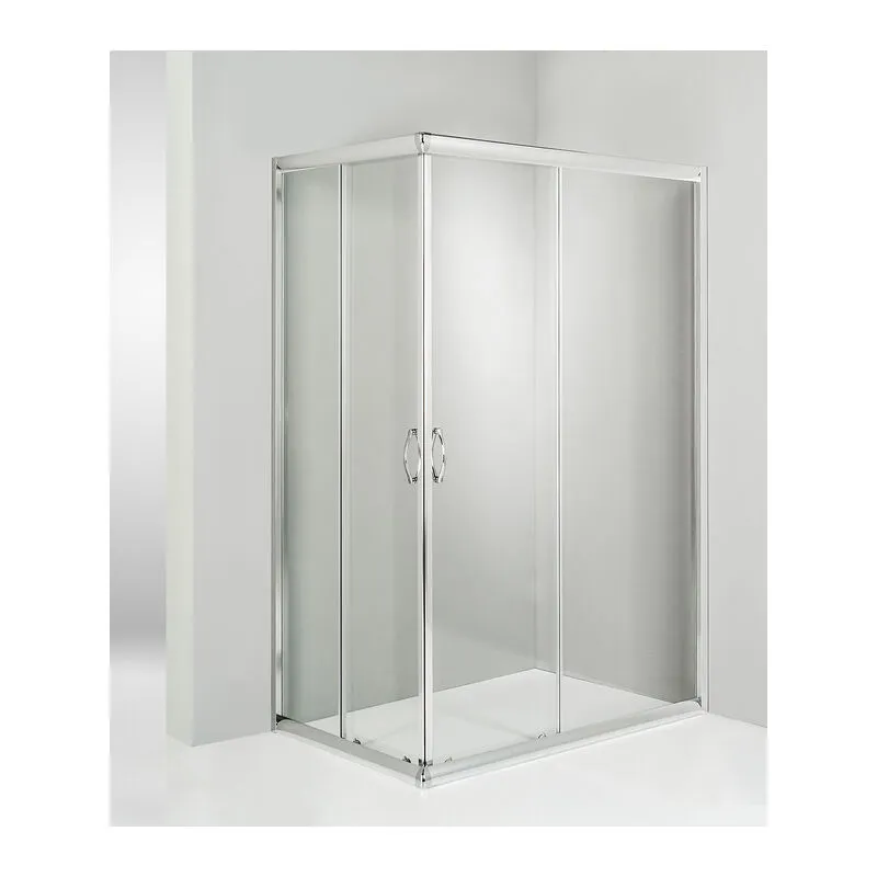 Box doccia angolare porta scorrevole 75x75 cm trasparente altezza 180 cm