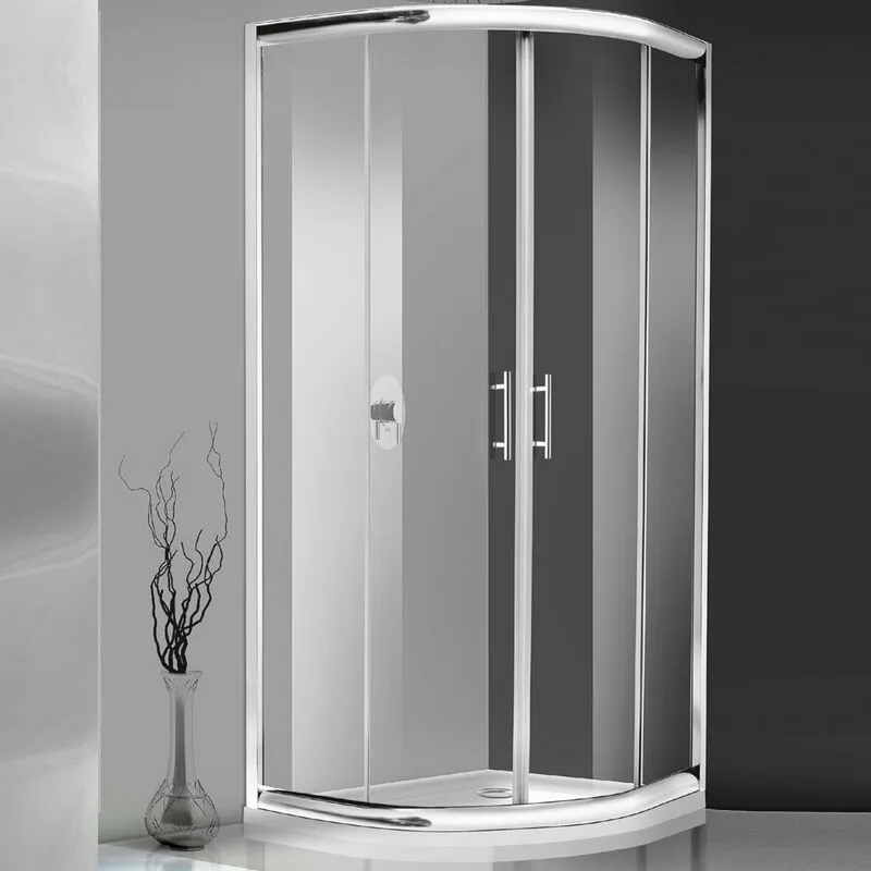 Box doccia cabina bagno 90X90 cm vetro opaco trasparente semicircolare scorrevole angolare Trasparente