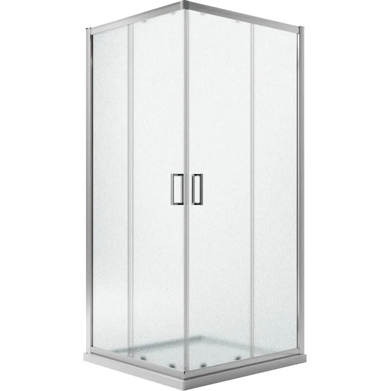 Box doccia angolare scorrevole vetro stampato h 185 mod. Ready 70x70 cm quadrato