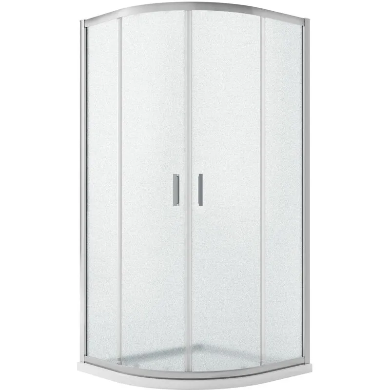 Idralite - Box doccia semicircolare vetro stampato h 185 mod. Ready 80x80 cm