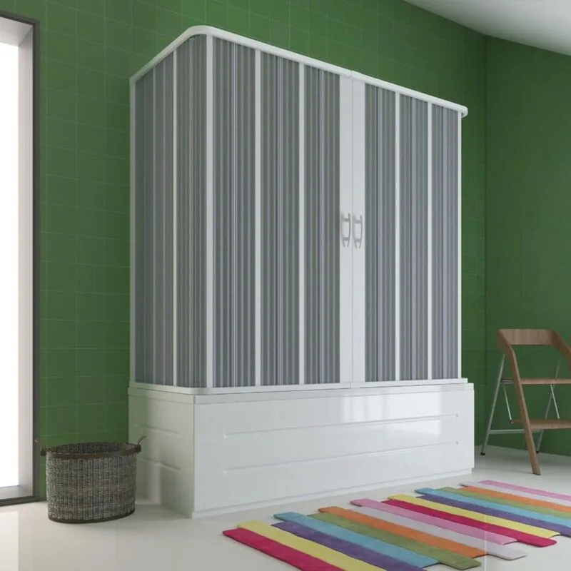 Idralite - Box sopravasca 3 lati pvc a soffietto centrale 70x170x70 cm bianco mod. Flex