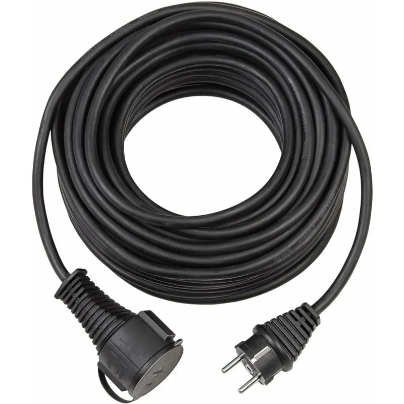  - 230V extension cable schuko male - shuko female - power cables (Male/female, Black, 10 m)