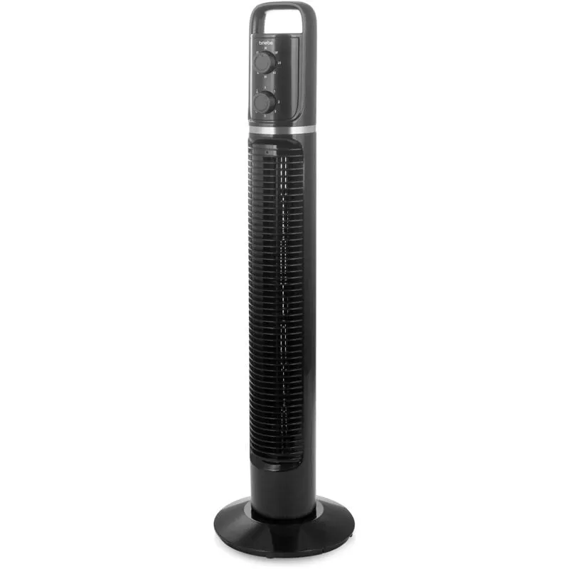 Briebe - FN122988 Silent Tower Fan, Timer, oscillante, 3 velocità, 81cm, Nero