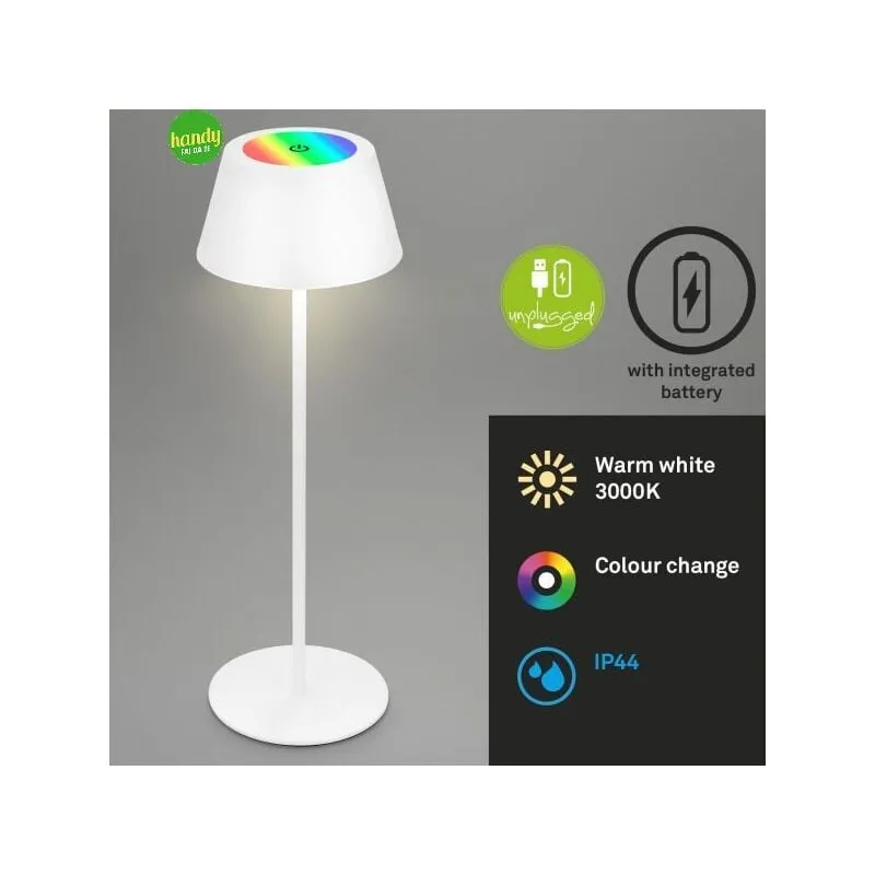 Lampada led Touch Brilo ner rgb 38cm Bianco