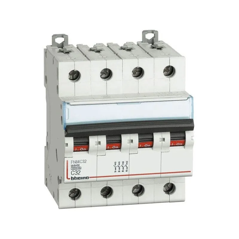 FN84C32 - Magnetotermico 4P curva c - In= 32A - Icn= 6kA - Vn= 400 Vac - 4 moduli - Bticino