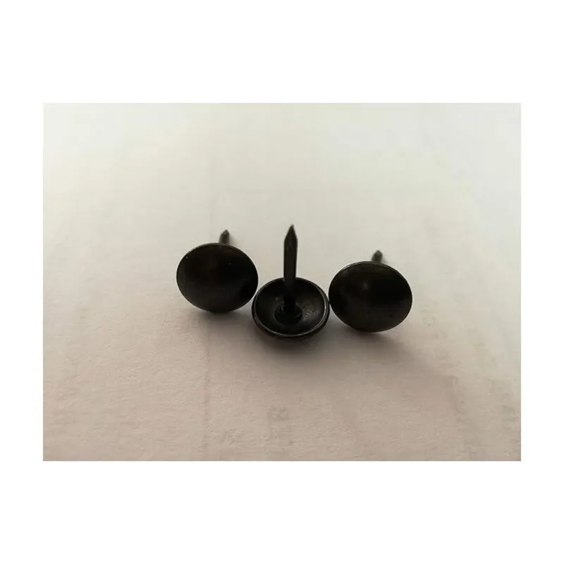 BULLETTE Chiodi Testa BOMBATA da 9 x 15 MM per Divano Sedia Poltrona 100 Pezzi, Colore Nero