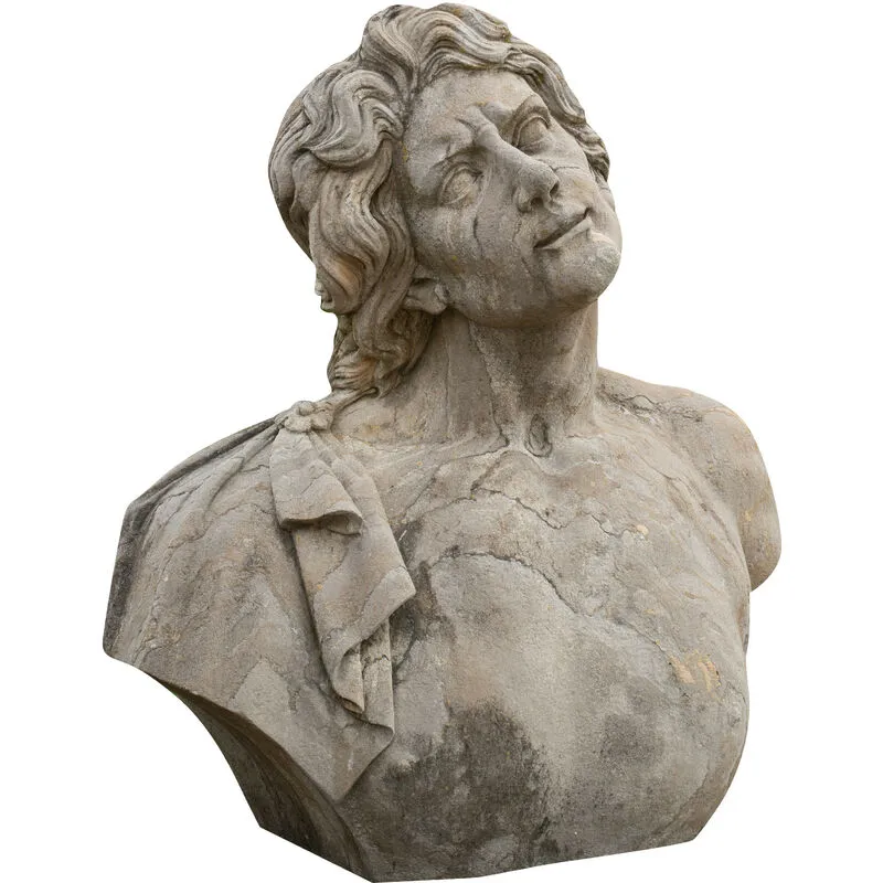 Busto uomo in pietra L78xPR35xH80 cm