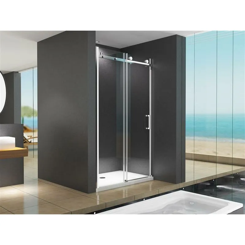 Victoria Niche Door Porta scorrevole per doccia 150 x 195 / 8mm, Sistema a rulli moderno - Transparent - Buylando.shop