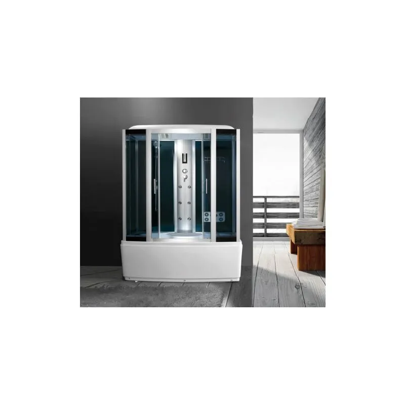 Cabina con vasca idromassaggio, sauna, bagno turco, cromoterapia 150x88cm full optional Sicorage Antin