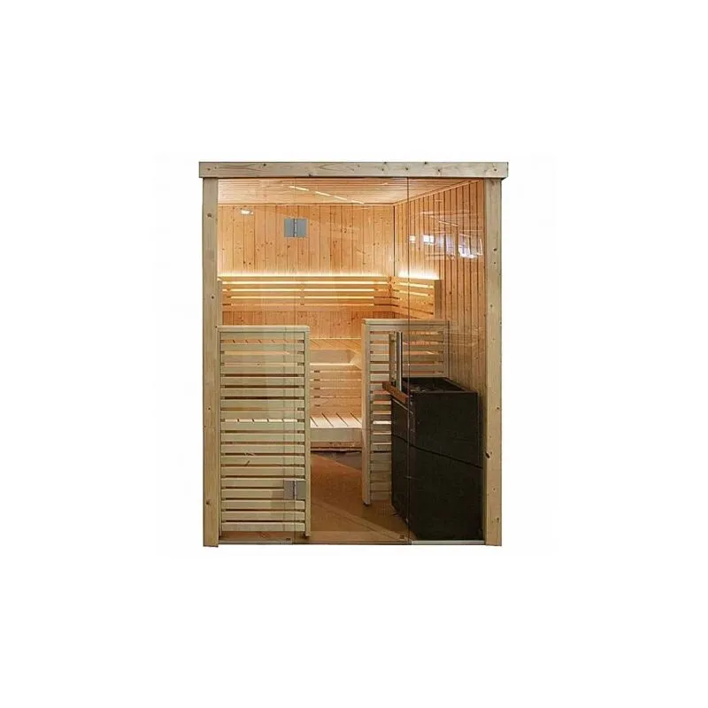 Cabina sauna Desineo 163,5 x 160,7 x 202 cm Riscaldamento per sauna per 2 o 3 persone fornito