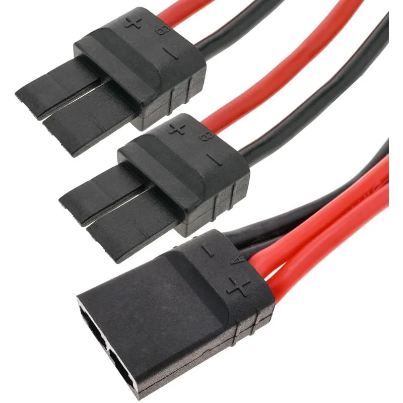 Cablemarkt - Cavo con connettori traxxas femmina a 2 x traxxas maschio per batterie 8 cm
