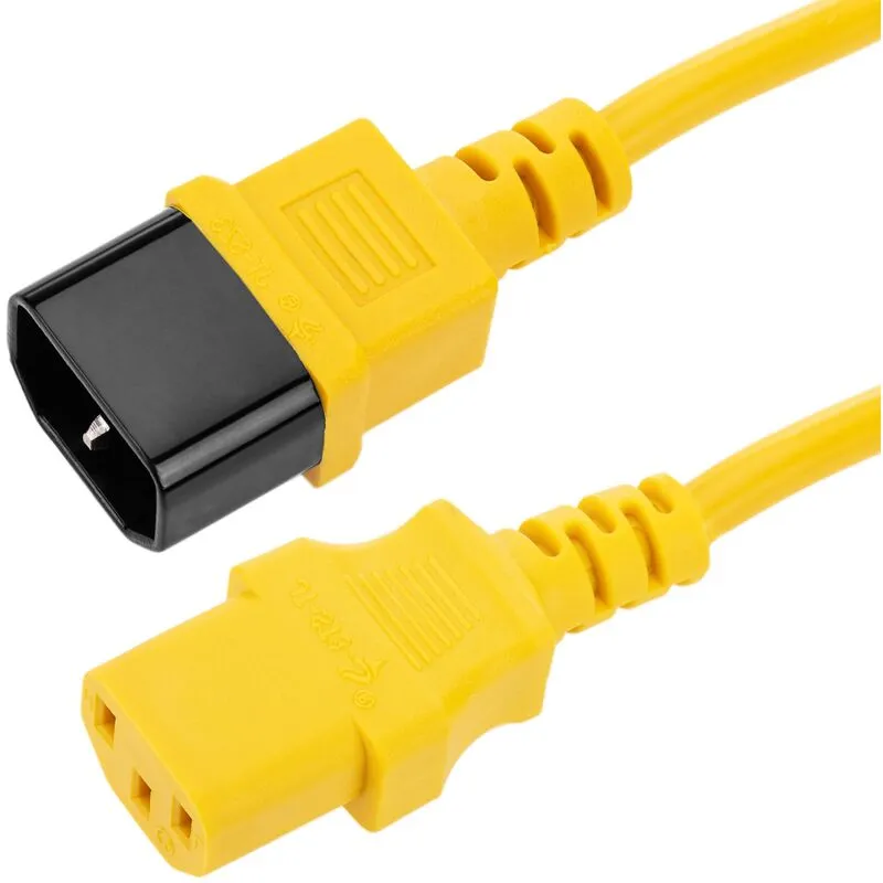 Cavo elettrico giallo da alimentazione IEC60320 C13 a C14 3 m - Cablemarkt