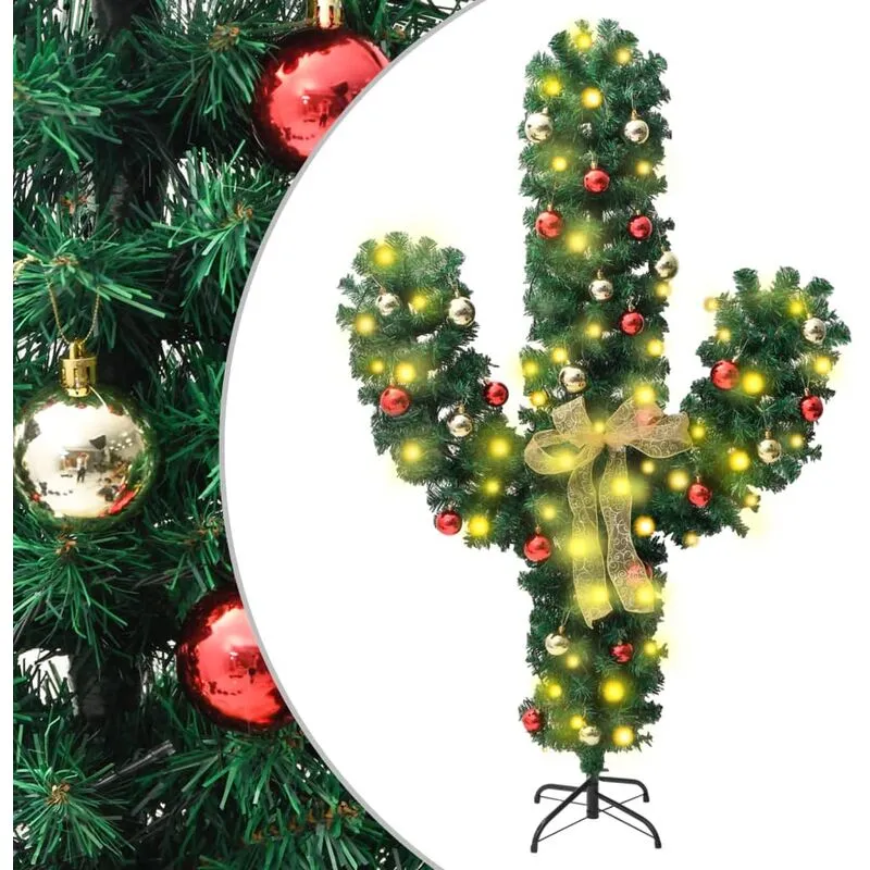 Torana - Cactus di Natale con Base e led Verde 150 cm pvc